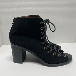 Jeffrey Campbell Black Lace-Up Heeled Boots